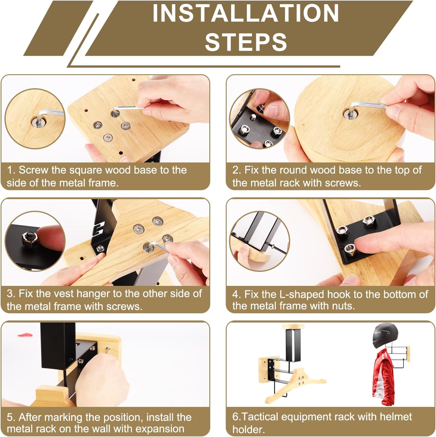 ​ Supporto da parete in legno  - Sports Equipment Holder recensione e prezzo